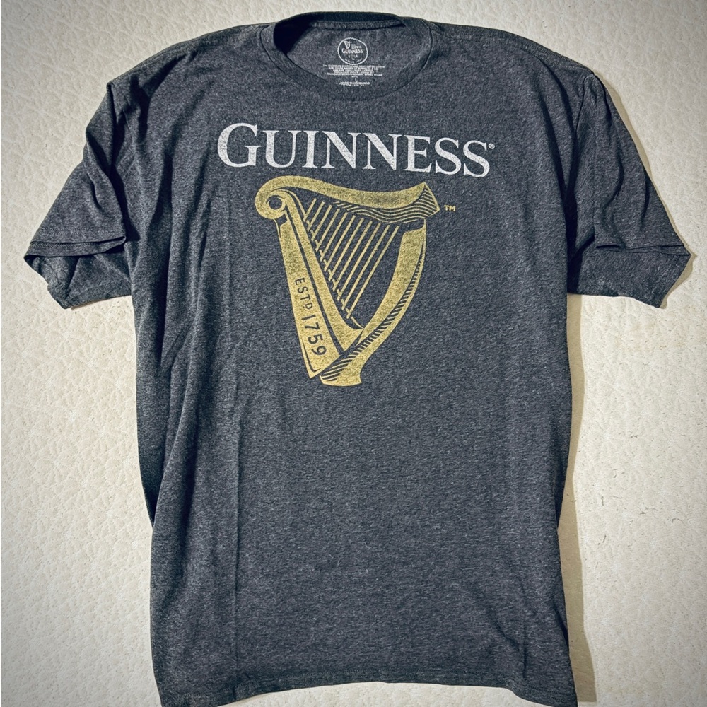 Guinness Gray and Gold Short Sleeve Tee
